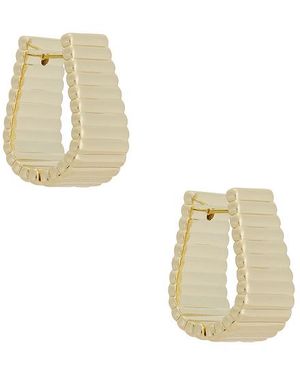 Roxanne Assoulin Pendientes Ribbed En Color Oro Metálico Talla - Blanco