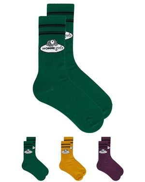 HOMMEGIRLS X Fruit Of The Loom Crew Socks 3-Pack - Green