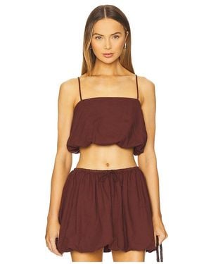 Onia Top Corto Air Linen Bubble En Color Chocolate Talla (También En 2, 6, 8, 12) - Rojo