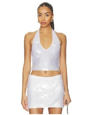 Leslie Amon Angel Halter Top - White