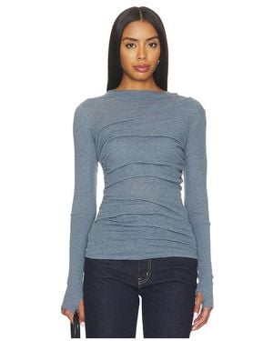 Enza Costa Cashmere Jersey Twist Top - Blue
