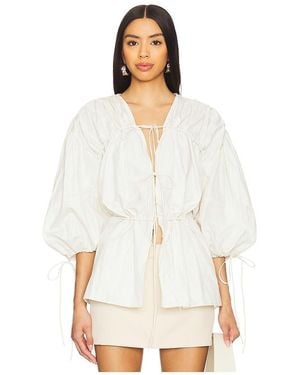 Marques'Almeida Wrinkled Laces Ruched Blouse - White