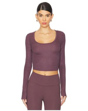 IVL COLLECTIVE Oberteil Long Sleeve Cropped Scoop Neck - Lila