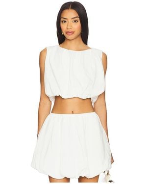 MINKPINK Alexa Bubble Crop Top - ホワイト