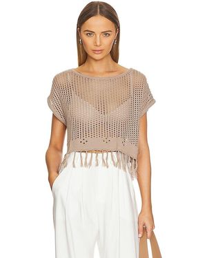 Bobi Black Crochet Top - White