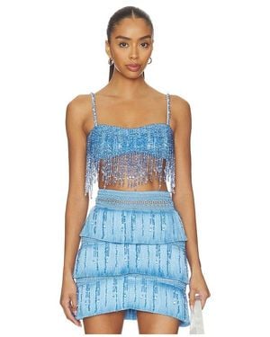 PATBO Clara Fringe Top - Blue