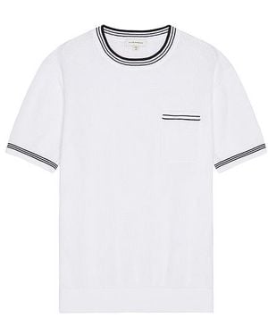 Club Monaco Open Stitch Tipped Knitted Shirt - White
