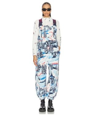 Free People X Fp Movement Printed Hit The Slopes Salopette Jumpsuit - Blue