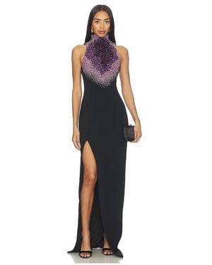 Balmain Amethyst Pearl Embroidered Dress - Blue
