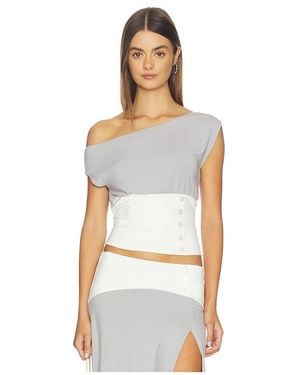 Tiger Mist Off Shoulder Denali Top - Grey