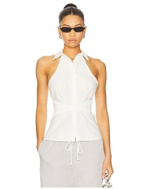 ALL THE WAYS Evie Button Up Top - White