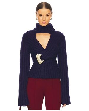 Area Twisted Turtleneck Sweater - Blue