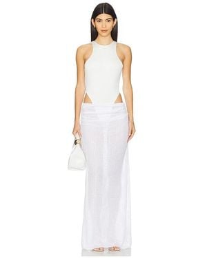 AWAVE Studio ENSEMBLE JUPE LONGUE ET BODY en White - Blanc