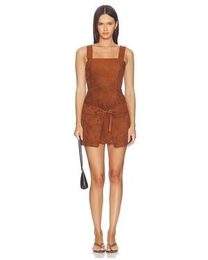 Amanda Uprichard Robin Suede Romper - Brown
