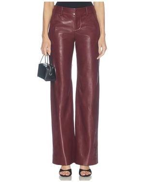 Alice + Olivia Olivia Alexander Faux Leather Slim Straight Trouser - Red