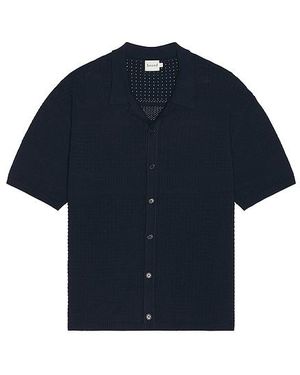 BOUND Rupert Crochet Knit Shirt - Blue