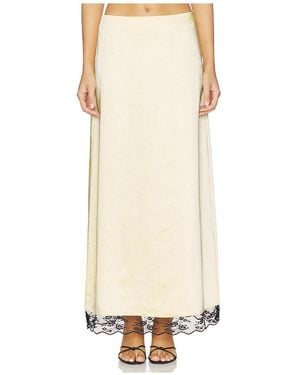 4th & Reckless X Revolve Rena Satin And Lace Skirt - Natural