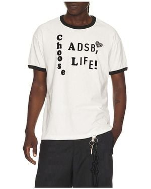 ANDERSSON BELL Essential Adsb Flocking Ringer T-Shirt - White