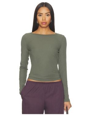 Vuori Longsleeve Pose Subtle Scoop Top - Green
