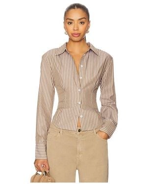 ALL THE WAYS Ellie Button Up Top - Natural