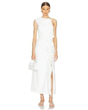 Clea Vestido Con Flecos Elijah En Color Blanco Talla En