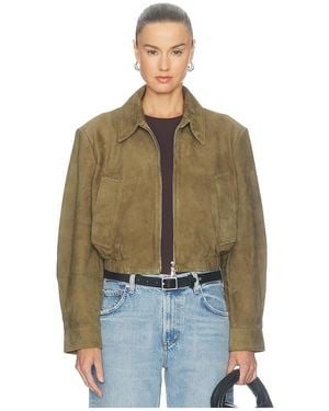 Agolde Nahla Cropped Suede Jacket - Multicolor