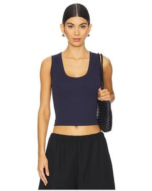 Enza Costa Supima Baby Cropped U Tank Top - Blue