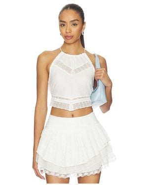 For Love & Lemons Lou Scarf Top - White