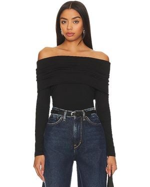 LNA Lia Fold Over Top - Black