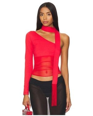 Nii HAI Asymmetric Neck Tie Top - Red