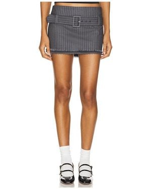 GUIZIO Andra Pinstripe Mini Skirt - Blue