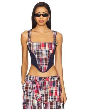 GUIZIO Mina Patchwork Corset - Red