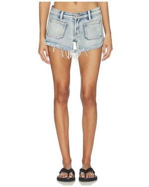 One Teaspoon Retro Dukes Low Waist Mini Denim Shorts - Blue