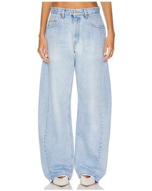 aligrace Vintage Barrel Wide Leg Jeans - Blue