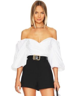 Bardot Eva Poplin Top - White