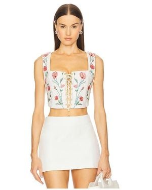 Agua Bendita Cornalina Mosqueta Corset Top - White