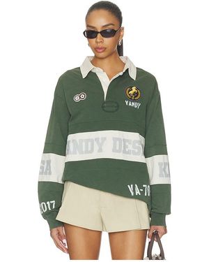 VANDY THE PINK Washed Long Sleeve Rugby - Green