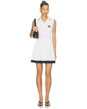 Khalhon Club Trim Pleated Dress - White