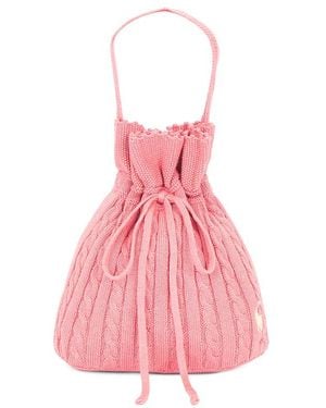 Polo Ralph Lauren Cotton Cable Knit Jumper Tote Bag - Pink