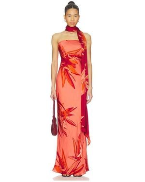 Rococo Sand Strapless Maxi Dress - Red