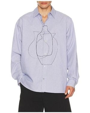 LE17SEPTEMBRE Printed Striped Shirt - White