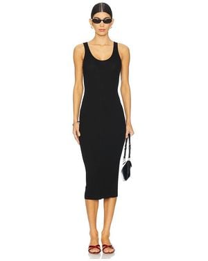 Enza Costa Silk Knit Tank Midi Dress - Black