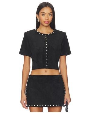 Amanda Uprichard Braswell Suede Top - Black