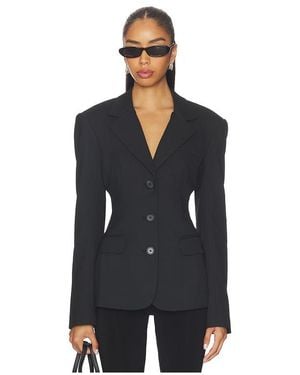 GUIZIO Fitted Waist Blazer - Black