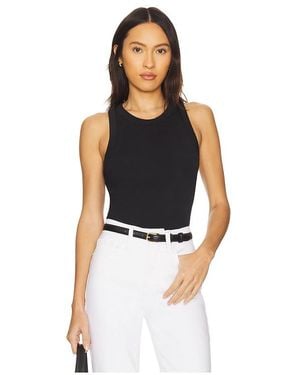 GOOD AMERICAN Micro Rib Tank Top - Black