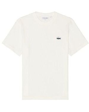 Lacoste Heavy Jersey Landscape Crocodile Print T-Shirt - White
