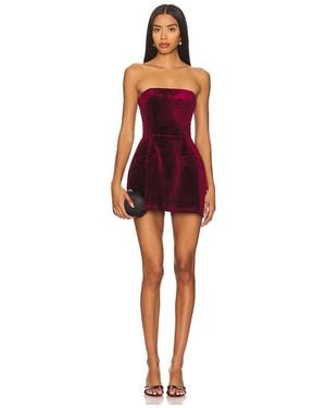 Amanda Uprichard Velvet Strapless Bethany Romper - Red