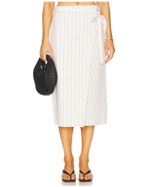 Vince Seedling Stripe Wrap Skirt - White