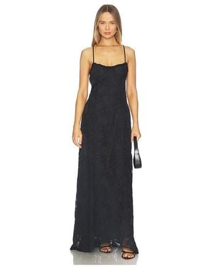Runaway the Label Ellerby Frill Trim Maxi Dress - Blue