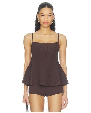 DL1961 DÉBARDEUR PEPLUM en Brown - Violet